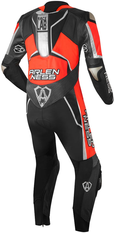 Arlen Ness Alcarras Race One Piece Kangaroo Motorcycle Leather Suit#color_black-grey-red