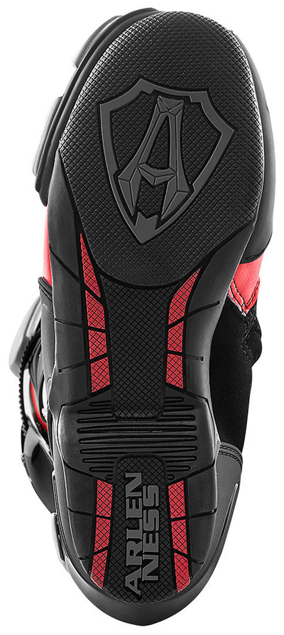 Arlen Ness Xaus Replica Motorcycle Boots#color_black-red-white