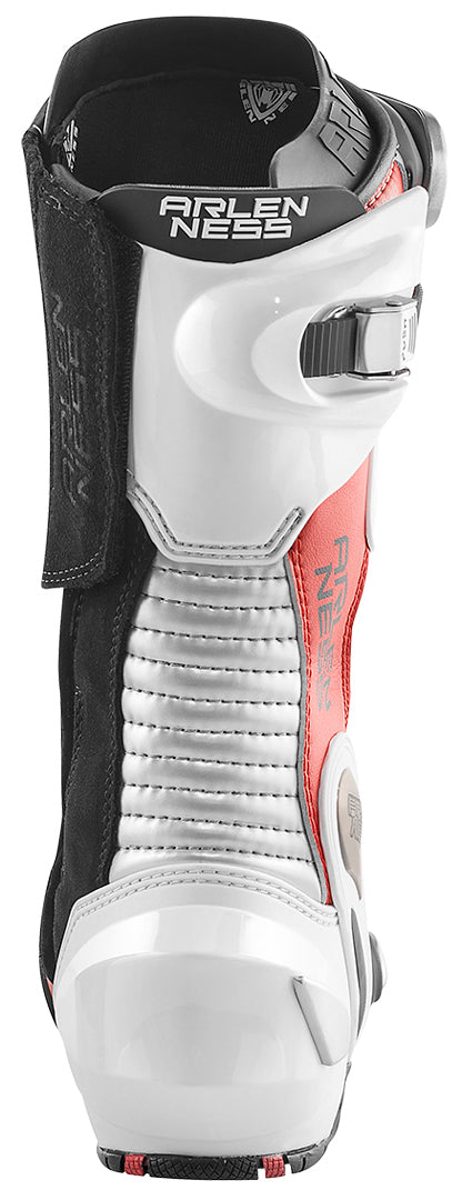 Arlen Ness Xaus Replica Motorcycle Boots#color_white-black-red