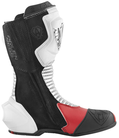 Arlen Ness Xaus Replica Motorcycle Boots#color_white-black-red