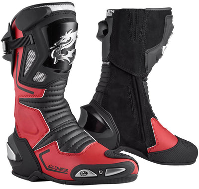 Arlen Ness Sugello Motorcycle Boots#color_black-red