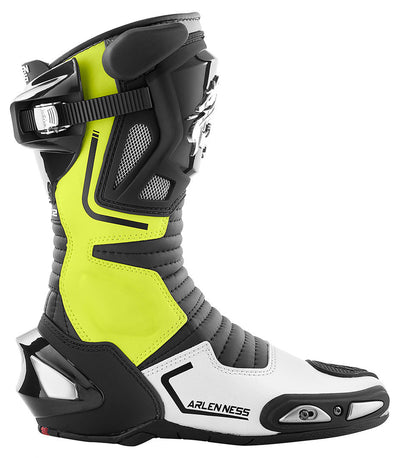 Arlen Ness Sugello Motorcycle Boots#color_black-yellow-fluo