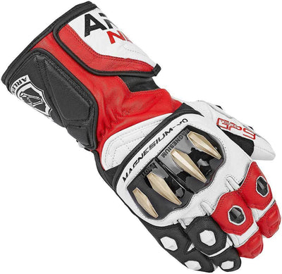 Arlen Ness Sugello Motorcycle Gloves#color_black-white-red