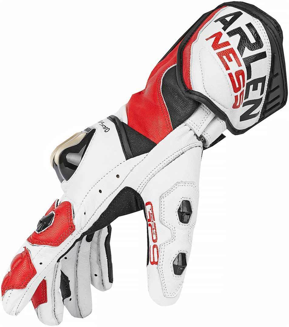 Arlen Ness Sugello Motorcycle Gloves#color_black-white-red