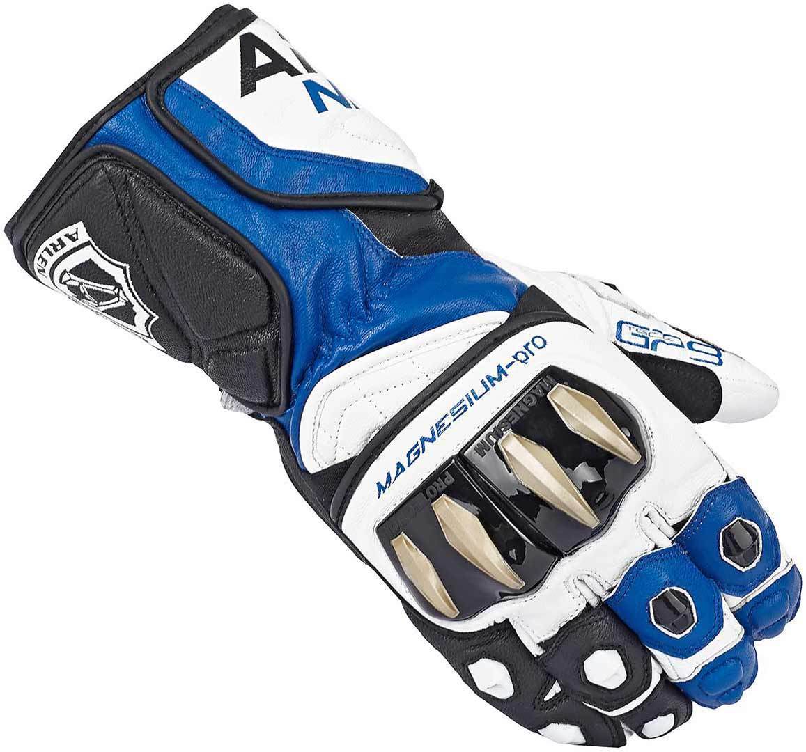 Arlen Ness Sugello Motorcycle Gloves#color_black-white-blue