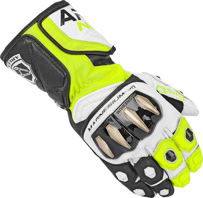 Arlen Ness Sugello Motorcycle Gloves#color_black-white-yellow