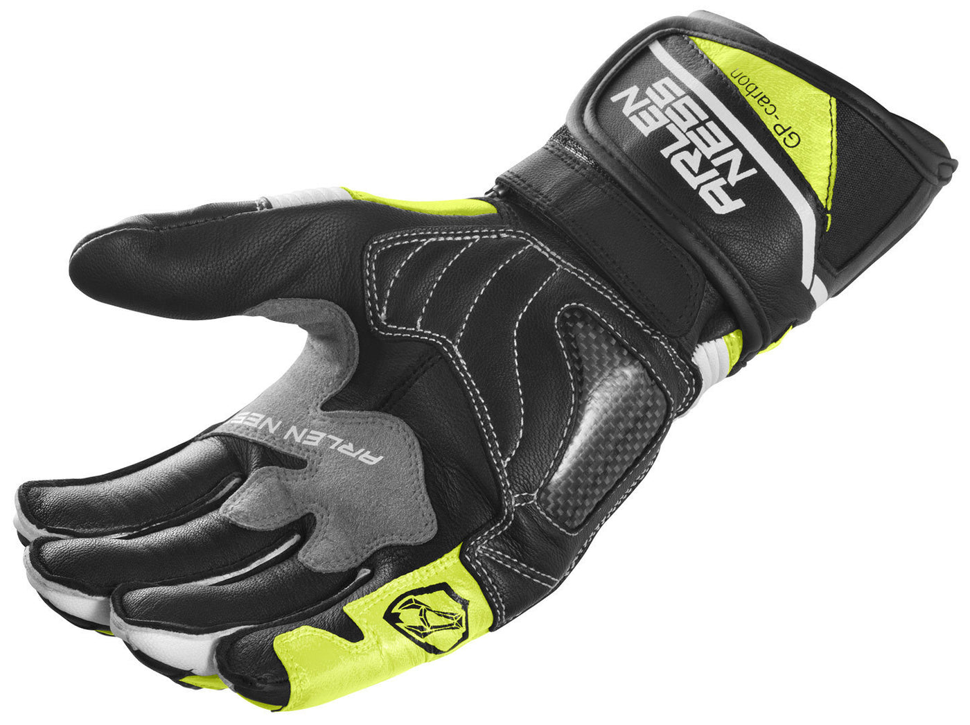 Arlen Ness Monza 2.0 Motorcycle Gloves#color_black-white-fluo-yellow