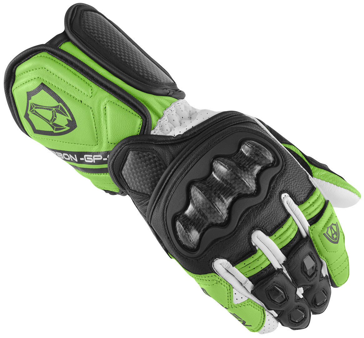 Arlen Ness RG-X Motorcycle Gloves#color_black-white-green