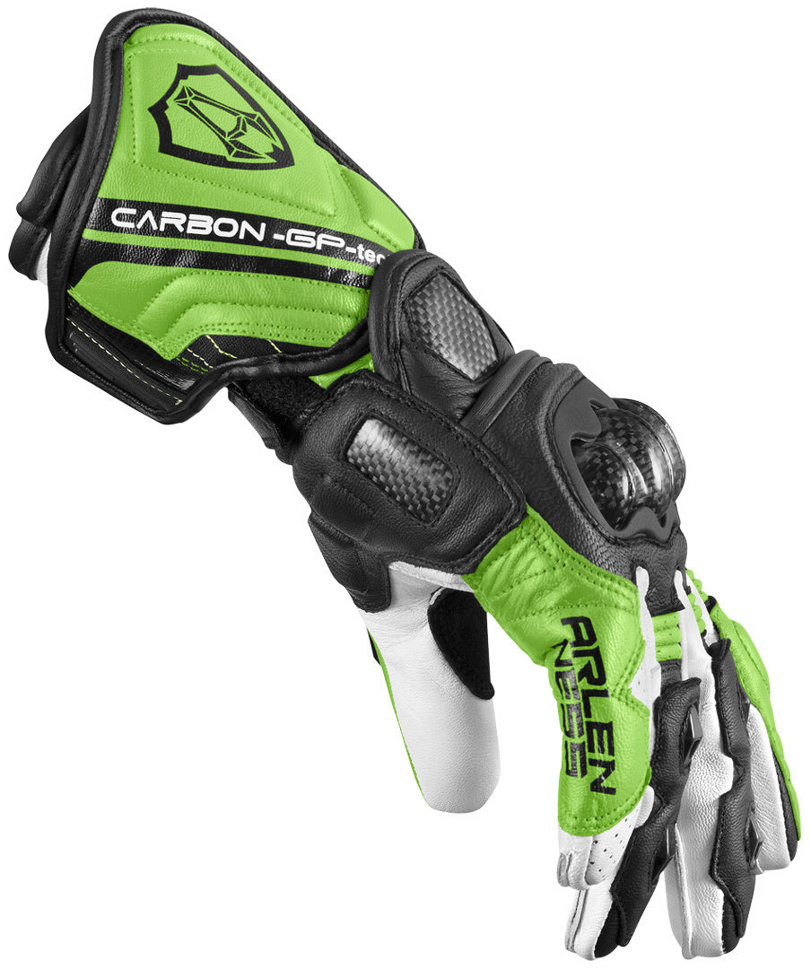 Arlen Ness RG-X Motorcycle Gloves#color_black-white-green