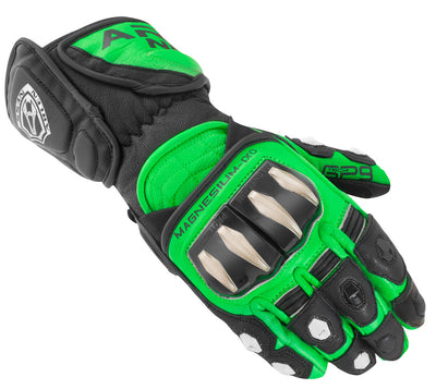 Arlen Ness Sugello Motorcycle Gloves#color_green-black