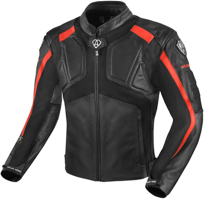 Arlen Ness Sportivo Motorcycle Leather Jacket#color_black-red