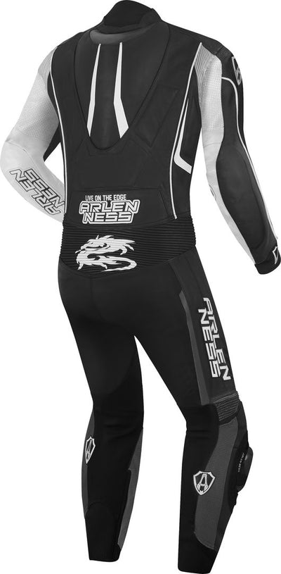 Arlen Ness Losail One Piece Leather Suit#color_black-white