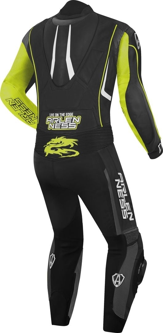 Arlen Ness Losail One Piece Leather Suit#color_black-yellow