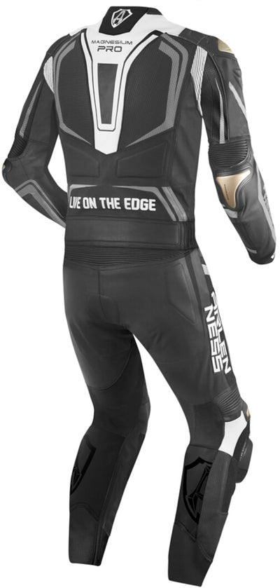 Arlen Ness Race-X Two Piece Motorcycle Leather Suit#color_black-white-grey