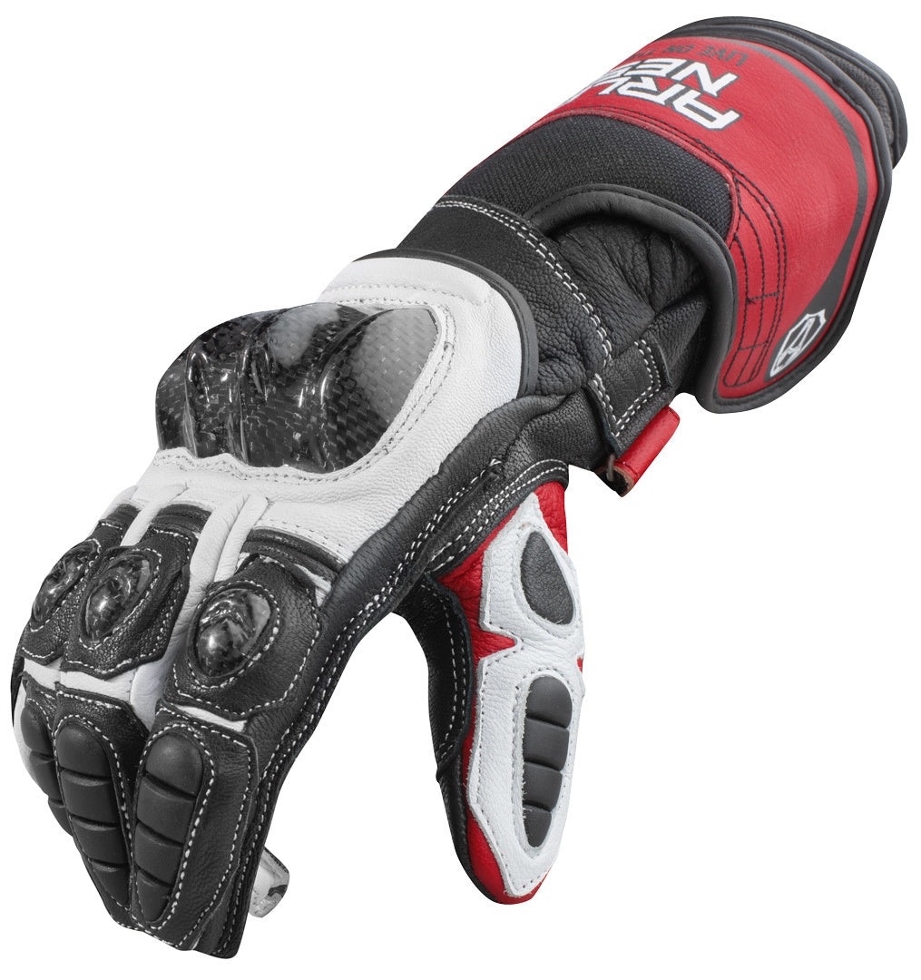 Arlen Ness Mugello Motorcycle Gloves#color_black-white-red