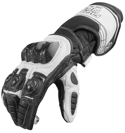 Arlen Ness Mugello Motorcycle Gloves#color_black-white